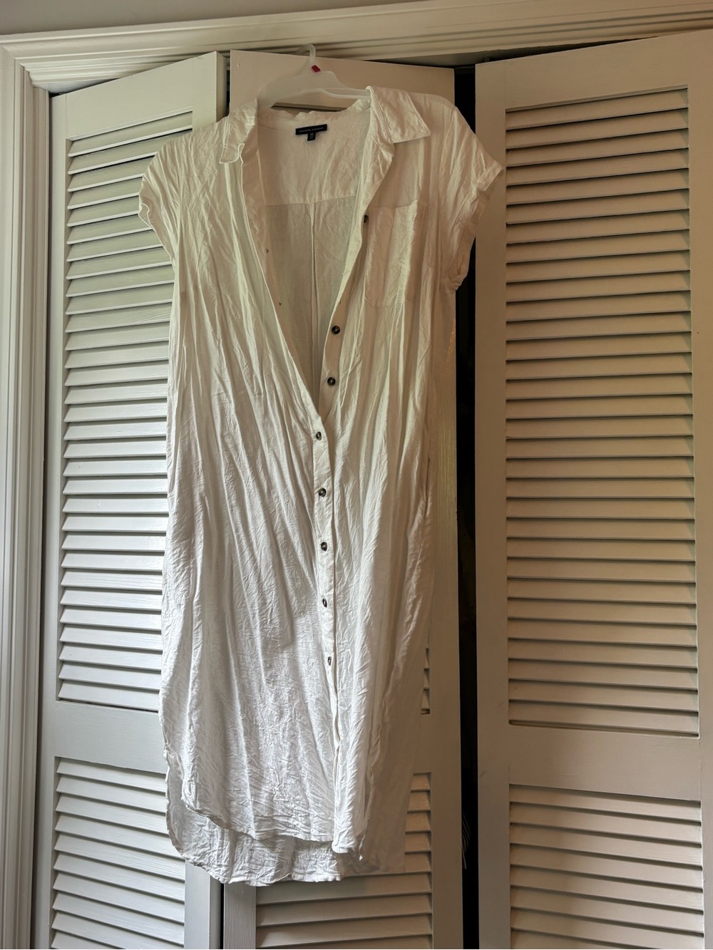 Universal Standard White Button-Front Tunic Dress